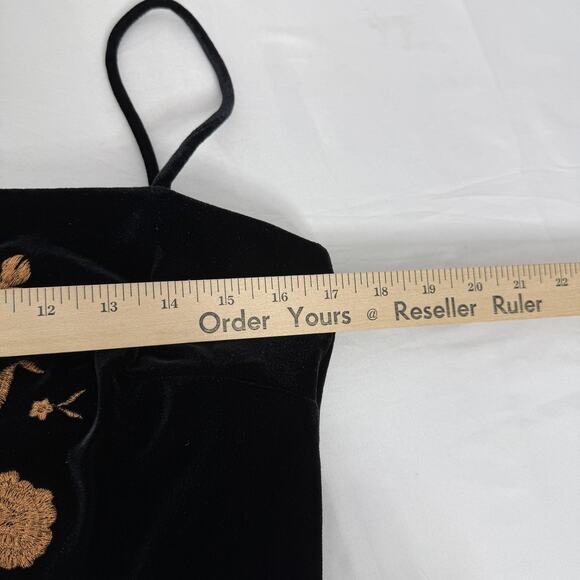 Arianna by Rachel Kaye Dress Womens 10 Velvet Embroidered Spaghetti Strap USA - Picture 7 of 8